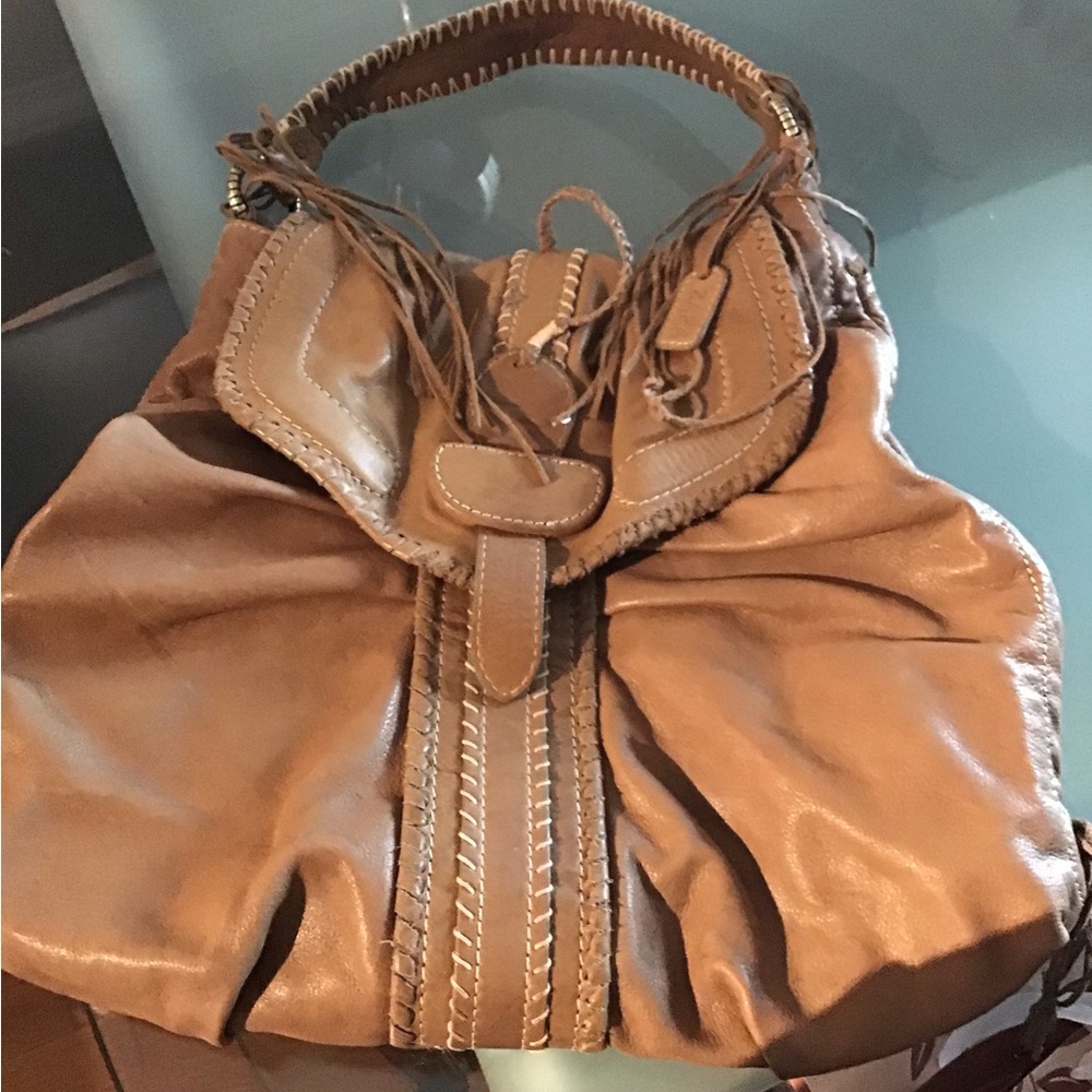 Zara genuine leather bag. Tan